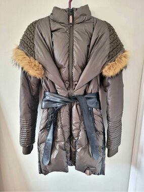 Rudsak Women's Puffer Coat with Faux Fur Trim xsmall